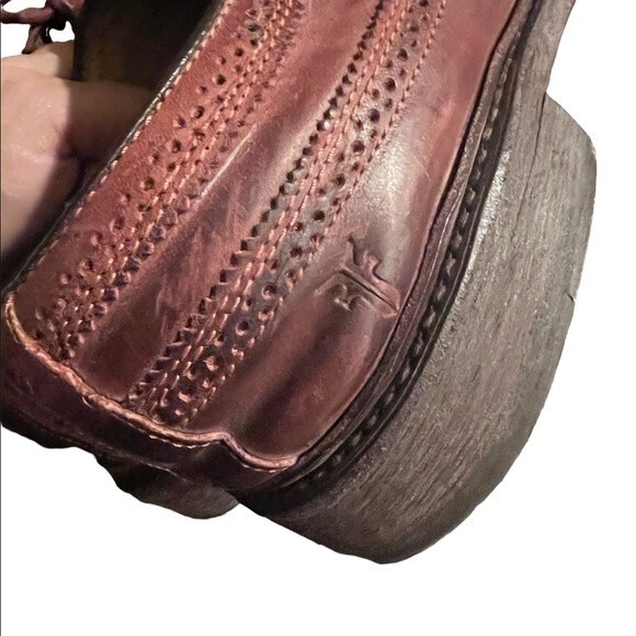 Frye Oxford Shoes Mens Sz 11.5 D James Wingtip Brown Distressed Leather 84625 - Picture 4 of 9